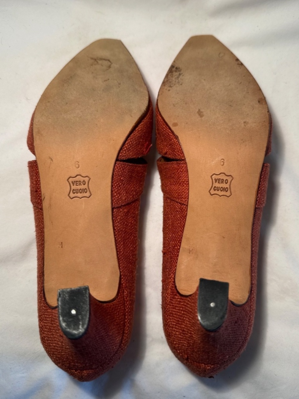 Vintage Jimmy Choo Orange Twead Kitten Heels - Picture 5 of 5